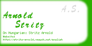 arnold stritz business card